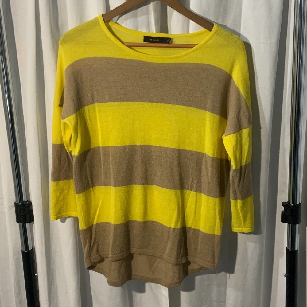 3/4 Yellow and Tan Sweater from The Limited!